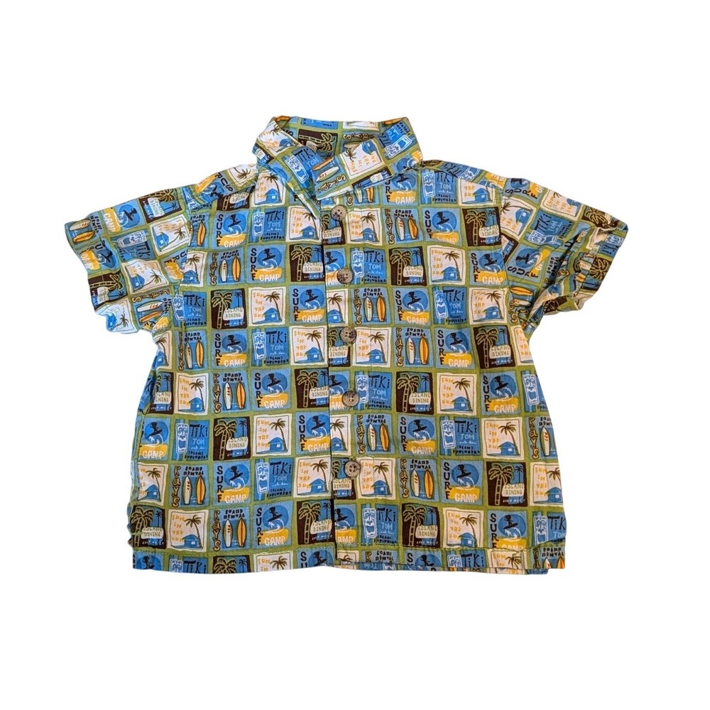 Vintage‎ Cherokee Brand Toddler 12M Aloha Shirt Tropical Tiki Surf Cotton